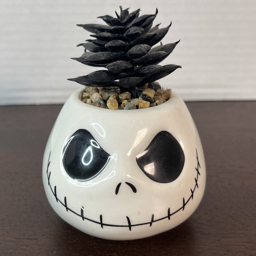 Nightmare Before Christmas Ceramic Jack Skellington w/ Faux Mini Succulent Plant
